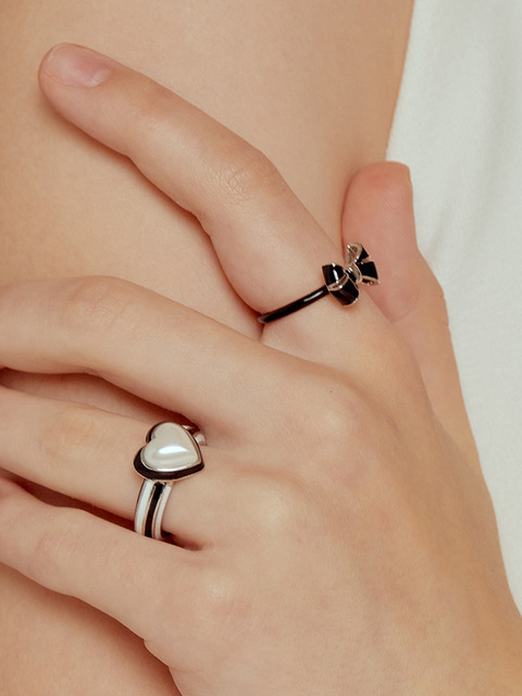 타티아나]Colored Heart Bold Ring CR1802
