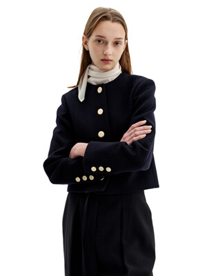 Wool 100% dark navy jacket 다크네이비 울 코트 자켓
