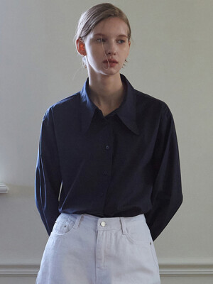 LOVELY BIG COLLAR SHIRTS_NAVY