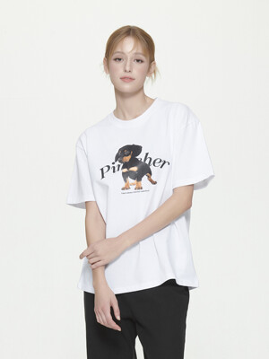 LITTLE PINSCHER ARCH LOGO T-SHIRT WHITE (RATS621A)