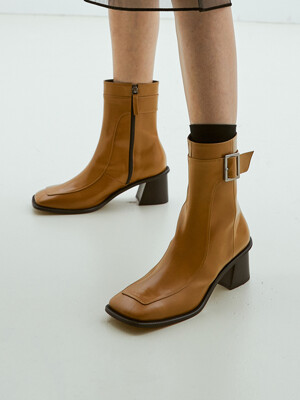 60mm Judd Sqaure Toe Ankle Boots (CAMEL)
