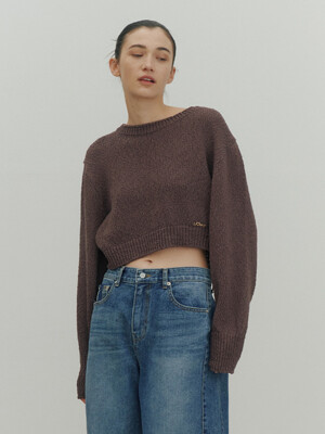 Coa Crop Knit Top_Brown