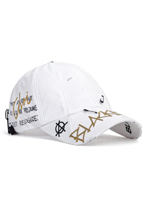 BBD Ripped Custom Persona Graffiti Logo Cap (White)