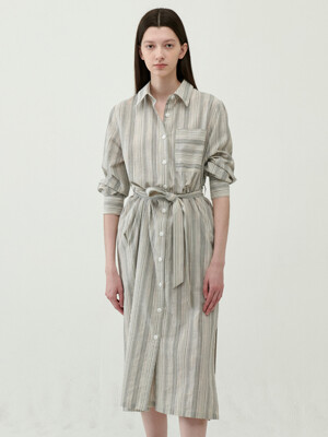 Stripe Linen Maxi Dress