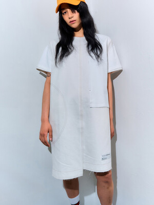 Panel patched woven dress _R0DAM22111WHX
