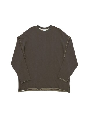 VINTAGE P. DYEING CUT-OUT BOX TEE (Brown)