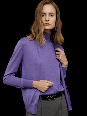 Silk Cashmere Knit Cardigan Violet