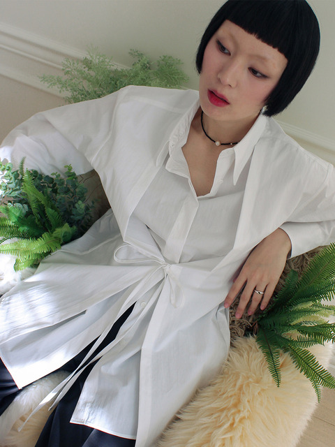 블라우스,셔츠 - 루바티 (Rubati) - Double Layered Shirt (WHITE)