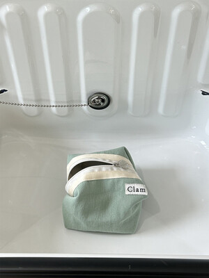 Clam round pouch _ Mint cream