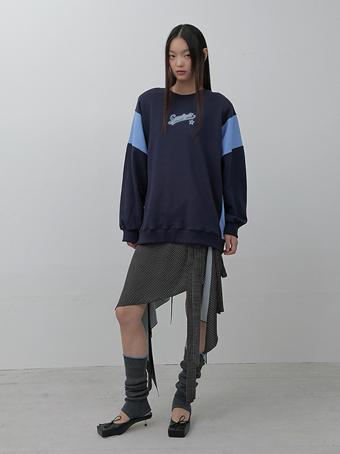 티셔츠 - 세이스라 (SAYSRA) - NEON OVER SWEATSHIRTS, NAVY