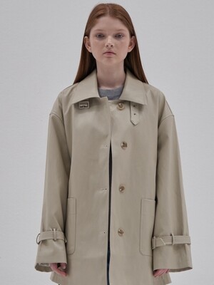 Leather Trench Coat_Ivory