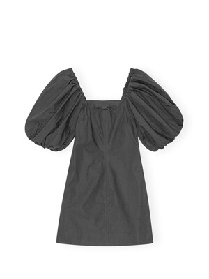포플린 코튼 퍼프 슬리브 미니 드레스 F8827 099 블랙