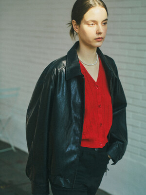 90s Classic Faux Leather Jacket_CTO116(Black)