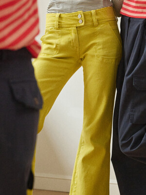 Gummy Boots Cut Pants (Yellow)