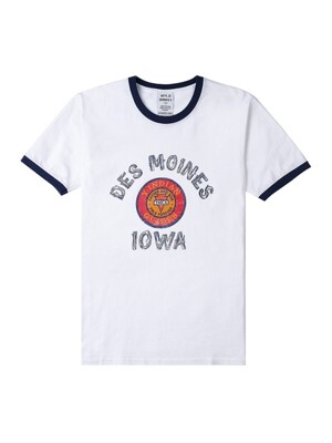 와일드 동키 공용 디 모인 코튼 티셔츠 T DES MOINES WHITE/NAVY