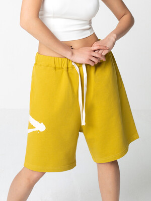 GRAFFITI BASIC HALF PANTS - LIME