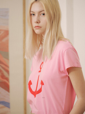 Supima Marine Print Tshirt  Pink (WE4440T89X)