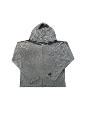 LOVE ME Sleeve Hoodie Zipup GREY