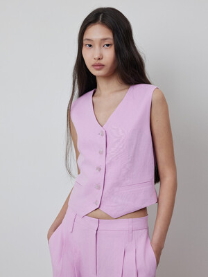 Natural Linen Buckle Summer Vest (3Color)