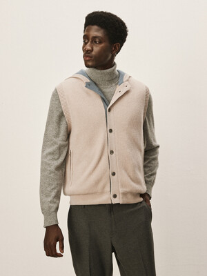 [Murray Allan]Fullcardigan Hoody  Slim Down Vest_M43MVT011SB