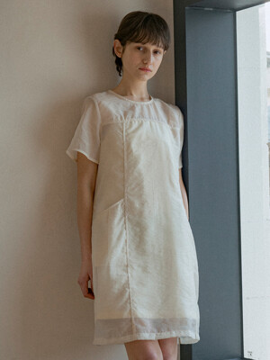 A3518 시스루 레이어드 셋업 원피스_Butter yellow