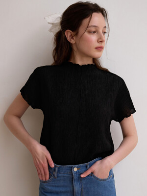 Waving wrinkle top - Black