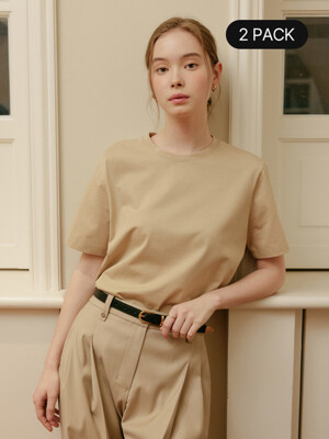 [2PACK] 샐리 베이직 실켓 티셔츠 / SALLY BASIC SILKET T-SHIRT_4colors