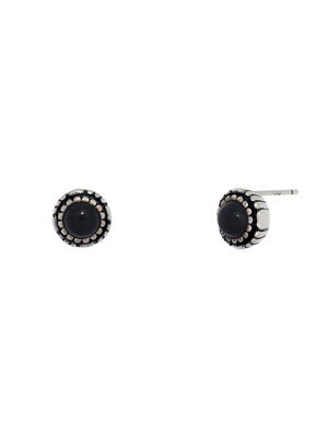 Rococo Onyx Silver Earrings