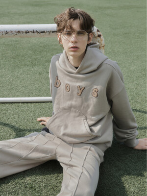 IM BOYS HOODIE LIGHT BROWN