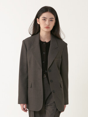 Formal 3 button single jacket - Charcoal