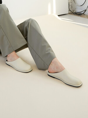 Lisa Mules Leather Ivory
