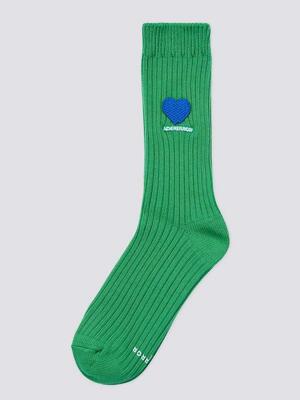 Twin heart logo socks Green