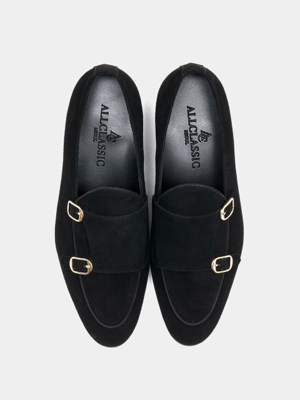 Liberty_Monk Loafers Black Suede / ALC033