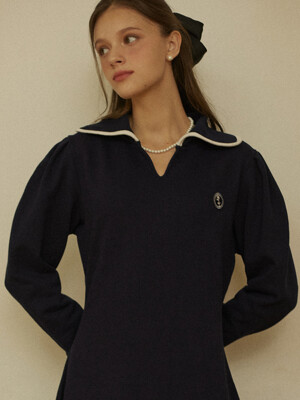 Rose Wappen Dress - Navy