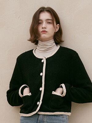 [단독기획]j001 wool-tweed line short jacket (black)
