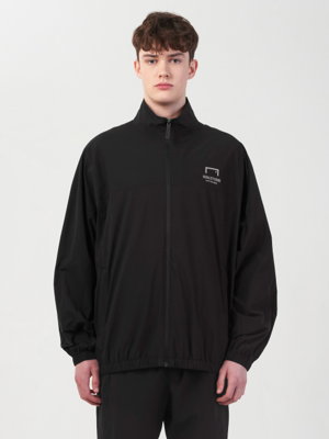 SIGNATURE WOVEN STRETCH TRACK JACKET-BLACK