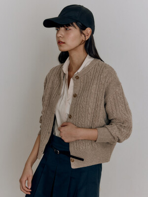 WOOL CABLE KNIT CARDIGAN [3 COLOR]