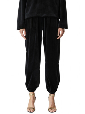 BLACK VELVET SWEAT PANTS