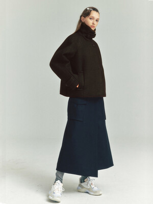 Wool Cropped Jacket_BROWN