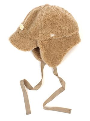 Bubble Beige Fleece Earflap Cap 귀달이모자