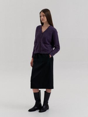 cashmere h line skirt-black