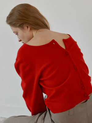 Mohair UNeck Cardigan  rouge red (WE315AC146)