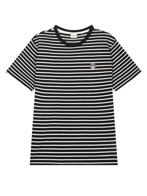 티셔츠,티셔츠 - 피즈 (PHIZ) - [헤지스 피즈] 블랙 스트라이프 버킷 스몰 로고 반팔 티셔츠