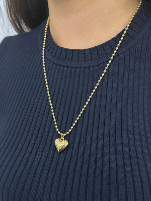 Heart Ball Chain Necklace_VH2313NE004B