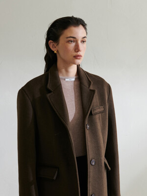 Raw-cut wool coat - Brwon