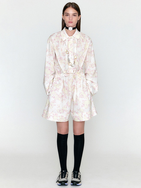 원피스 - 뮌 (MUNN) - Pink Acid Print Drawstring Jumpsuit