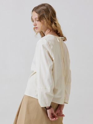 Ceal back ribbon blouse - cream