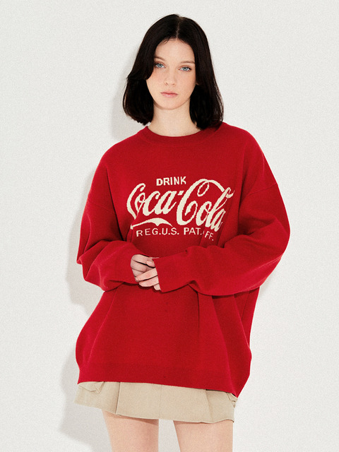 니트,니트 - 코카-콜라 (Coca-Cola) - Coca-Cola Basic Knit Sweater 레드