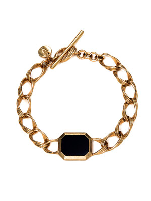 Onyx Signet Chain Bracelet