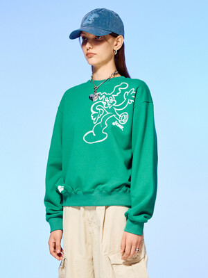 DANCING LINE MOTION SWEATSHIRT-GREEN